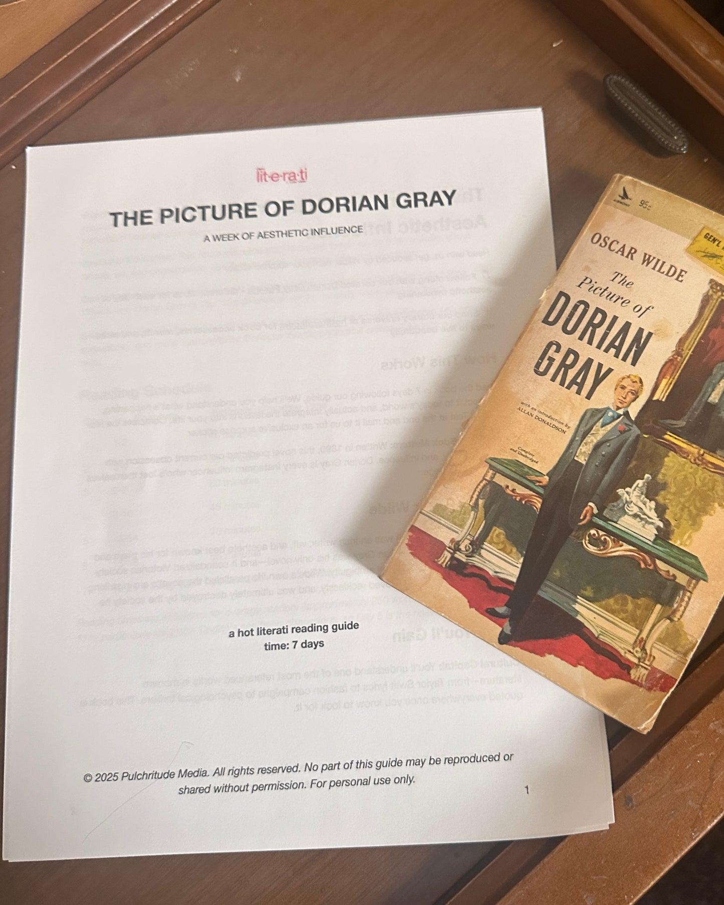 The Picture of Dorian Gray: A One Week Reading Guide