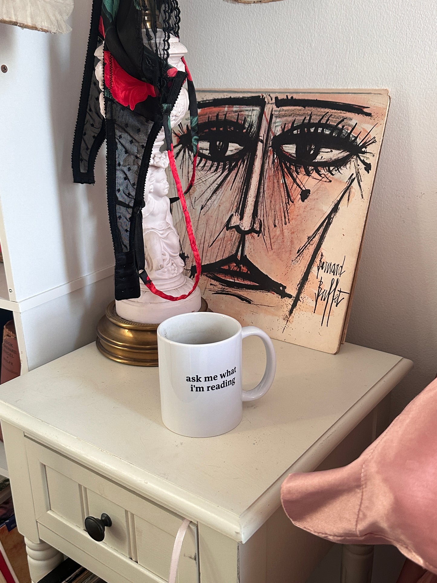 "ask me what i'm reading" mug